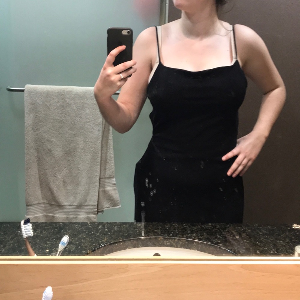 Black backless dress